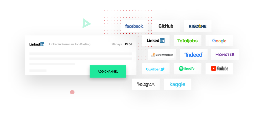 VONQ media channels image showing why you need to look beyond job boards