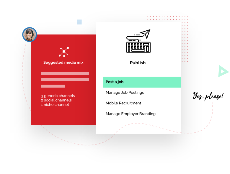 VONQ image showing the media mix option and how to post a job on the platform